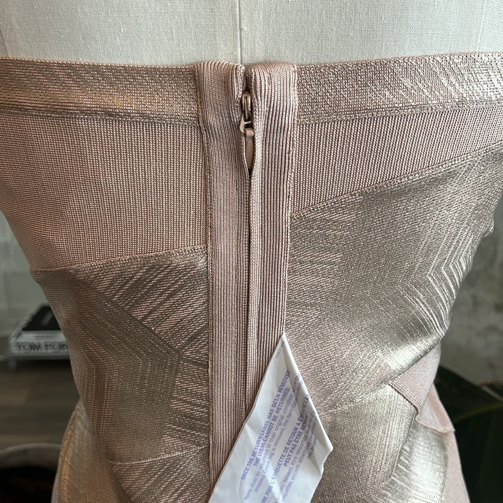 Herve Leger Strapless Dress Champagne - Picture 7 of 12